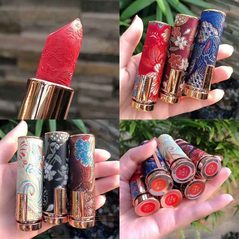 Chinese Style Carved Lipstick Set Matte Matte Moisturizing Moisturizing Lipstick