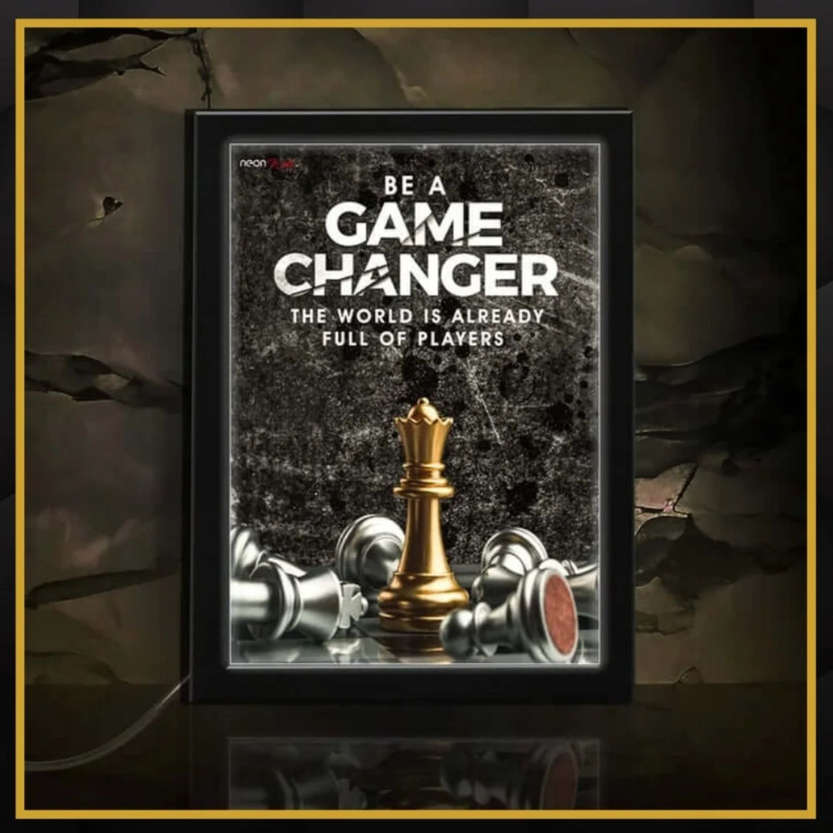 Be a Game Changer Motivational | Neon Frame