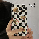 Bread Checkerboard Silicone Phone Case Cover