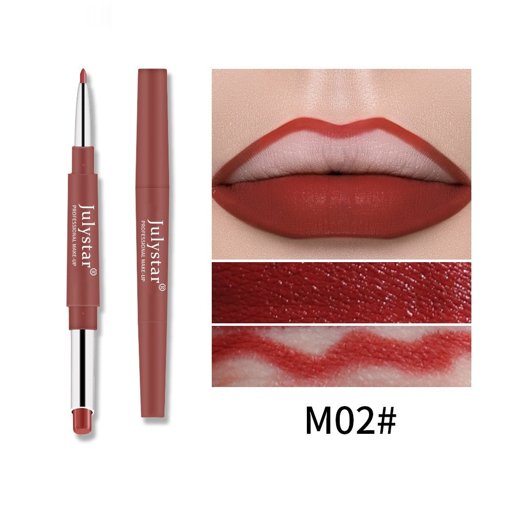 Double-headed Lipstick Lip Liner Does Not Fade No Stain On Cup