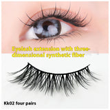 Four Pairs Of Eye Tail Lengthened False Eyelashes Three-dimensional Volume