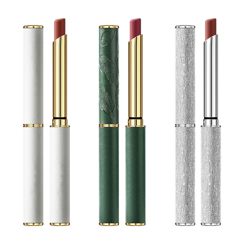 Lambskin Small Thin Heel Round Tube Lipstick Matte Velvet Not Easy