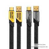 One-to-two Mech Data Cable 100W Two-in-one Magnetic Super Charging Cable Type-C Fast Charge Data Cable