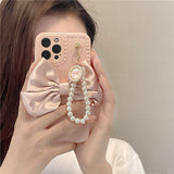 Bow Pearl Chain Phone Case Cover