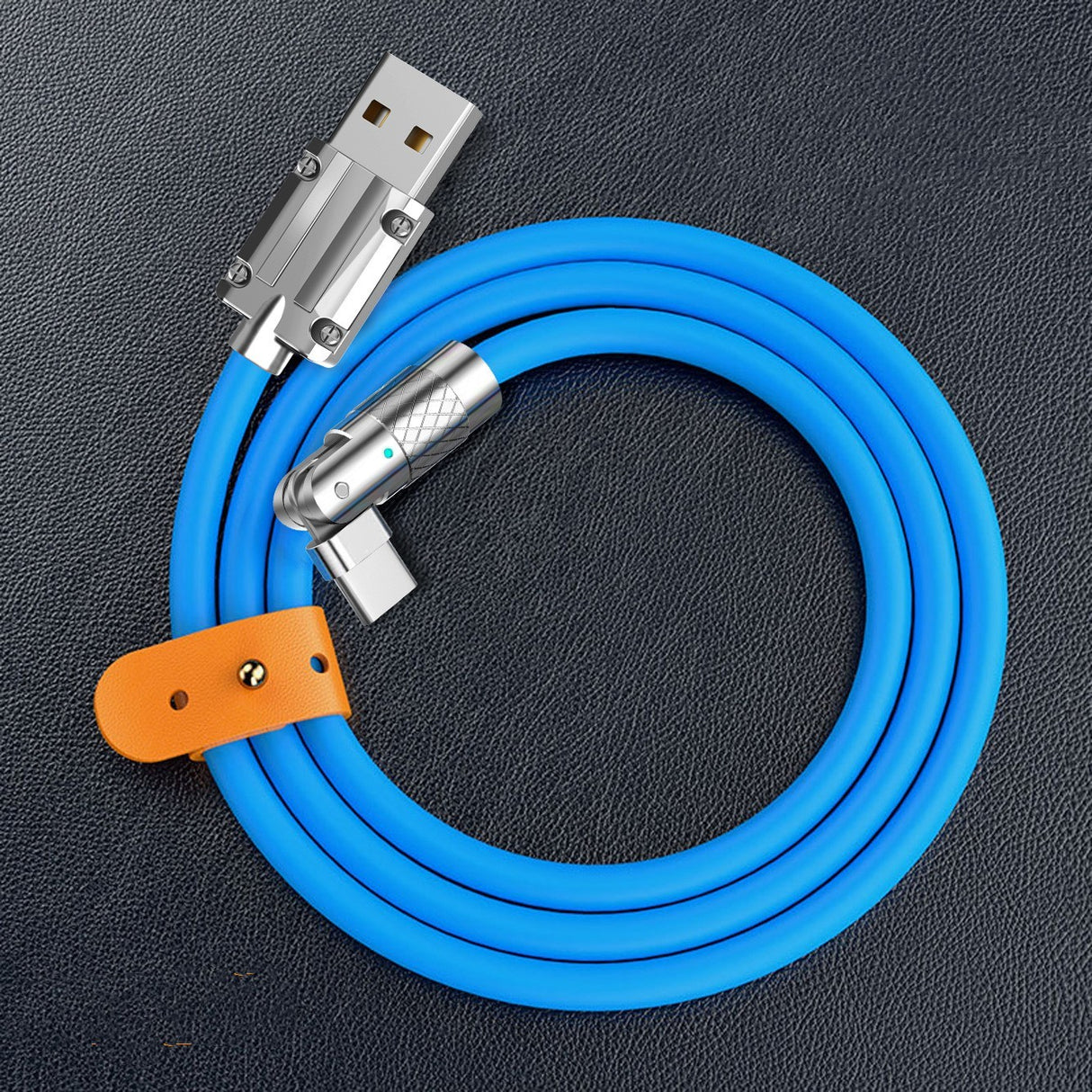 120W Fast Charge Data Cable 180 Degrees Rotary Elbow Zinc Alloy Silicone Wire