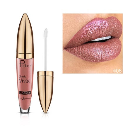 Pudaier matte pearlescent lip gloss non-stick cup diamond lip gloss