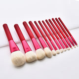 12pcs  red makeup brushes