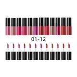 12 color durable waterproof non stick cup lip color Matte Lip Glaze lipstick sample