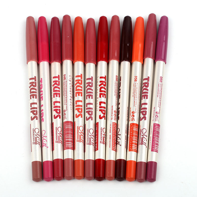 12 color mixed color waterproof lip liner