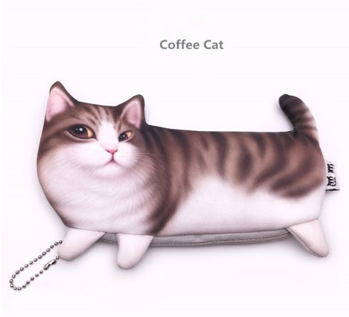 Cute Cat Makeup Case Travel Organizer Cosmetic Bags Neceser Toiletry Cosmetic Pencil Case 3D Printing Storage Pouch Gifts