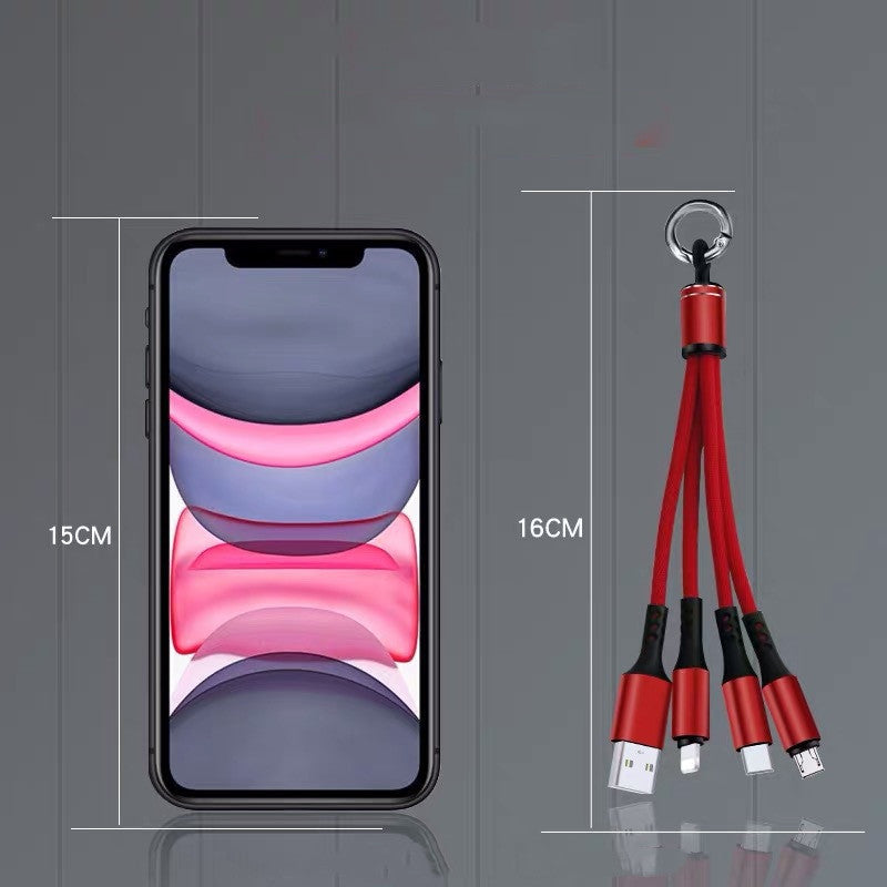 Weave a Drag Three Data Cable Android Three in One USB Data Cable Gift