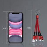 Weave a Drag Three Data Cable Android Three in One USB Data Cable Gift