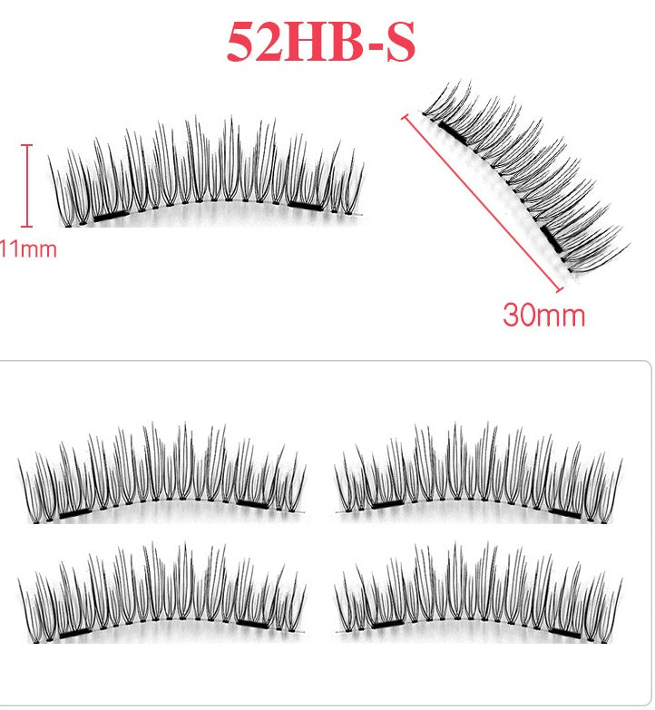 Double magnetic trimagnetic magnet false eyelash 24P full eye four sharpener magnetic eyelashes.