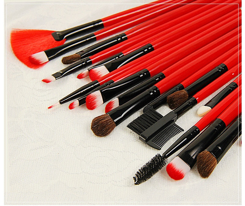 24 big red makeup brushes