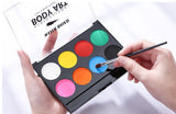 Water based face paint set pallet and brush body art