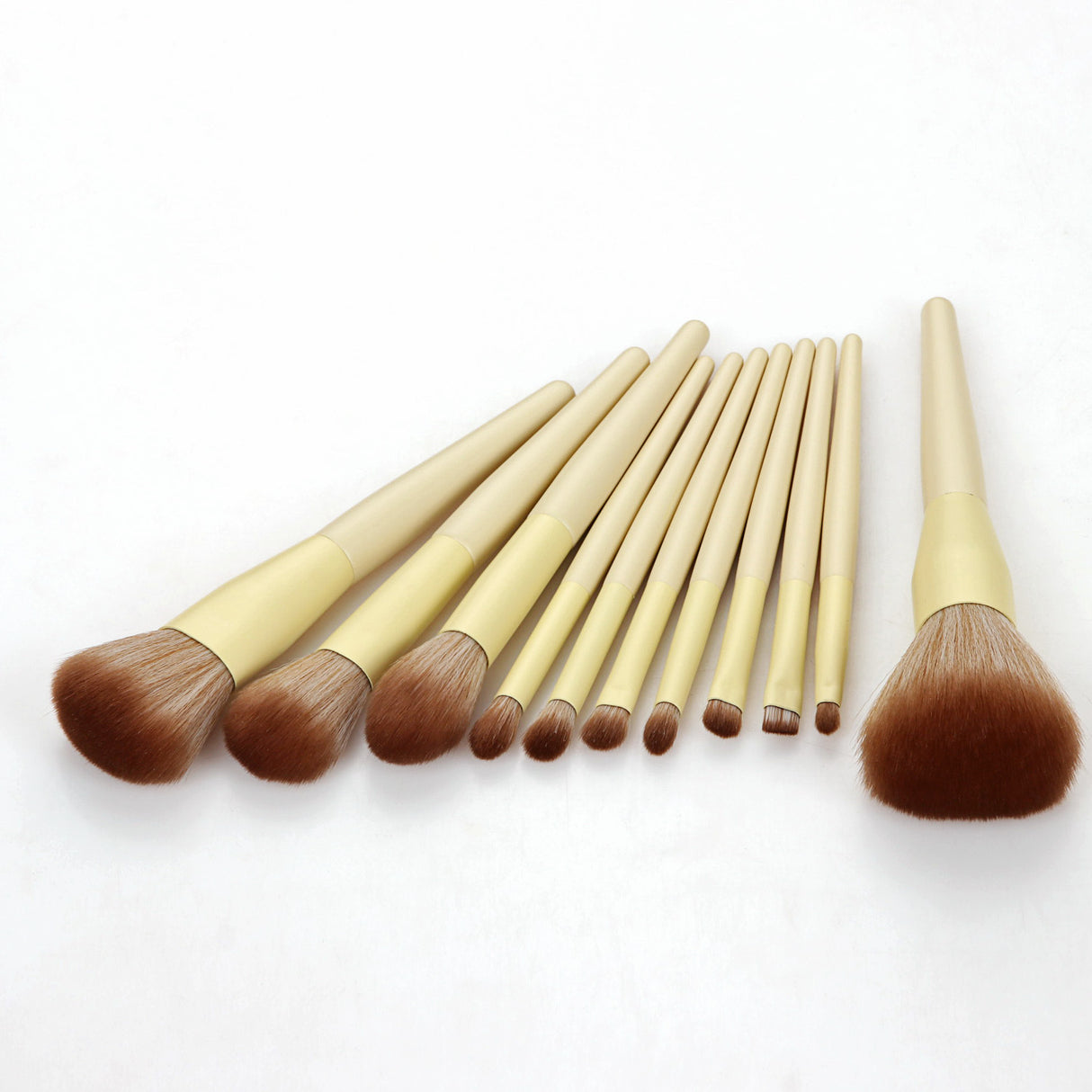 11 makeup brushes yellow set