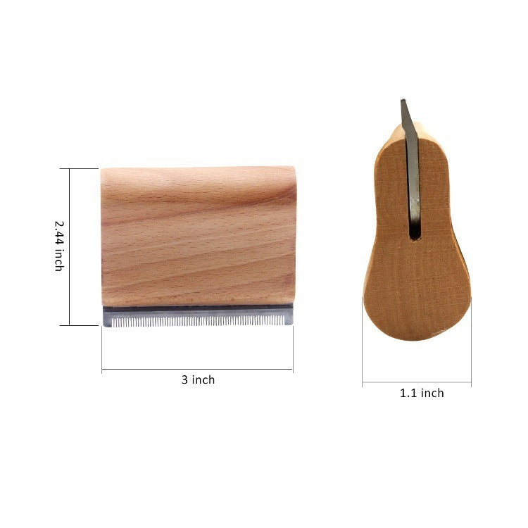 Solid wood handle pet comb hair removal comb stainless steel hair removal comb dog hair removal comb cat removal floating hair