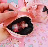 Cute Cartoon Cat Plush Bags Kawaii Small Fur Ball Kitten Cosmetic Bag Girls Makeup Bags For Lovers Children Gifts