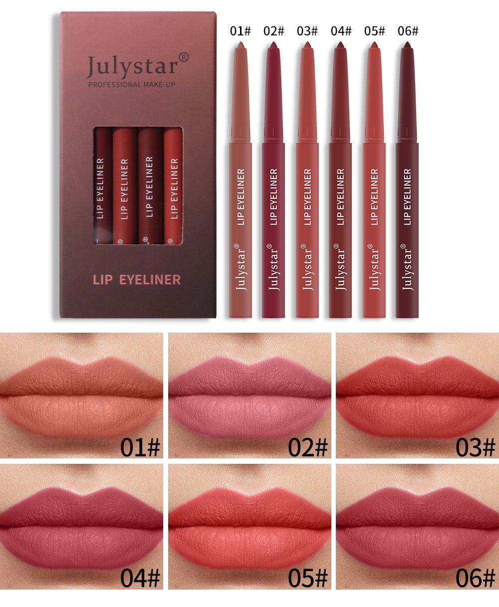 Lip Pencil Waterproof Not Smudge Lipstick Pen Matte Lip Gloss Rotation