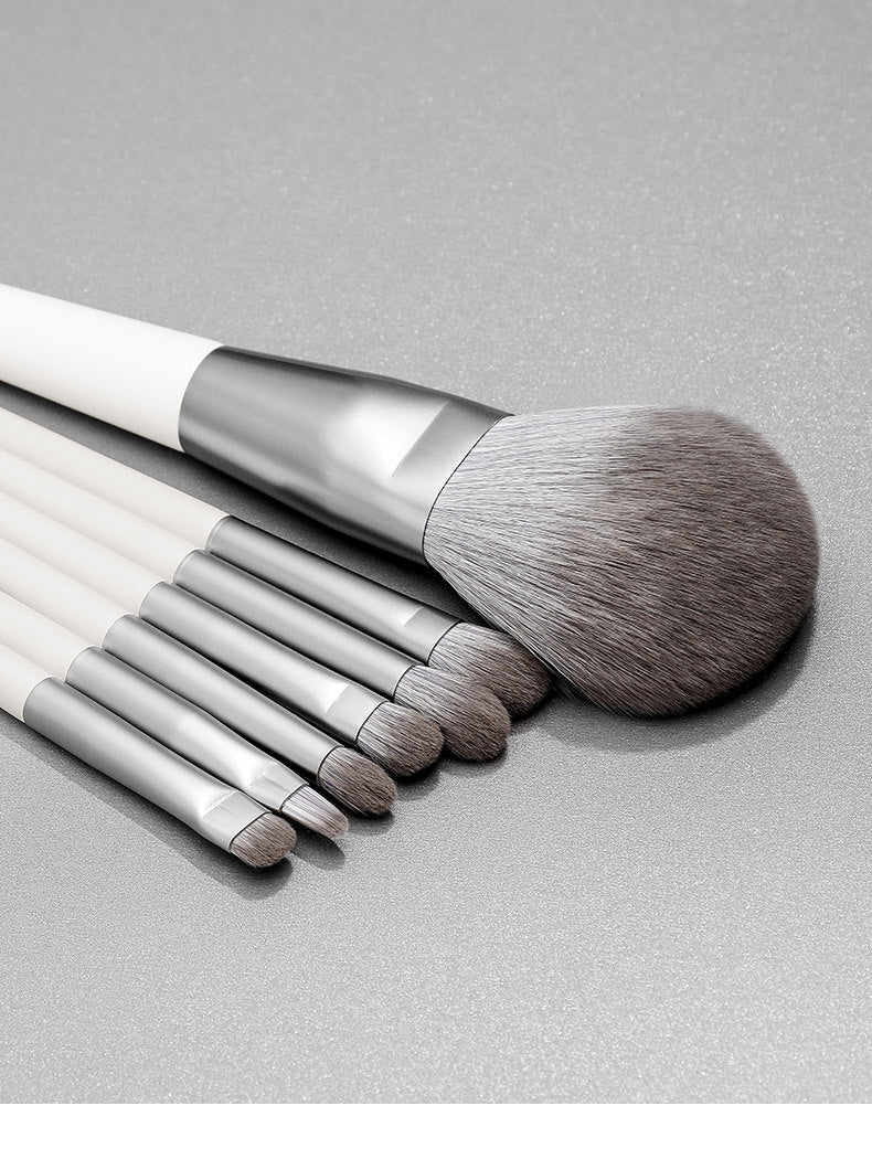 ZOREYA silver foxtail 10 makeup brushes