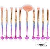 The Shell Makeup Brush Set - Purple bristles