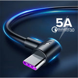 Data Cable 5A Fast Charging Elbow Charging Cable for Mobile Phone