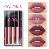 Langmanni 4 Lip Gloss Long Lasting Matte Set Gift Box