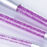 8pcs purple pink crystal makeup brushes