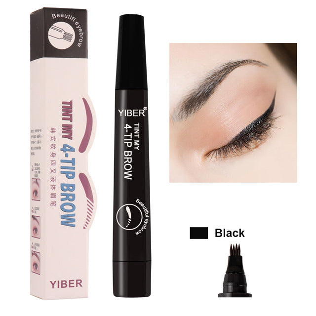 Drawing Eyebrow Pencil YIBER Eyebrow Pencil Double-headed Four Bifurcated Liquid Eyebrow Pencil Thick Multi-color Anti-watercolor Makeup Dyed Eyebrow Pencil Lasting