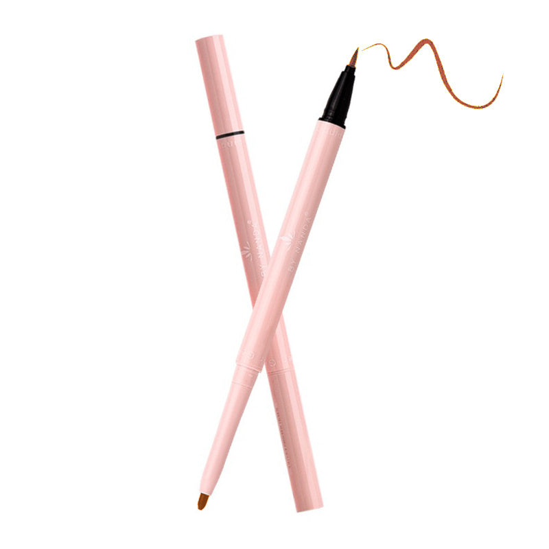 Plain Brown Pencil Type Hard Tip Glue Pen Eyeliner Liquid Eyeliner Is Not Smudged and Waterproof