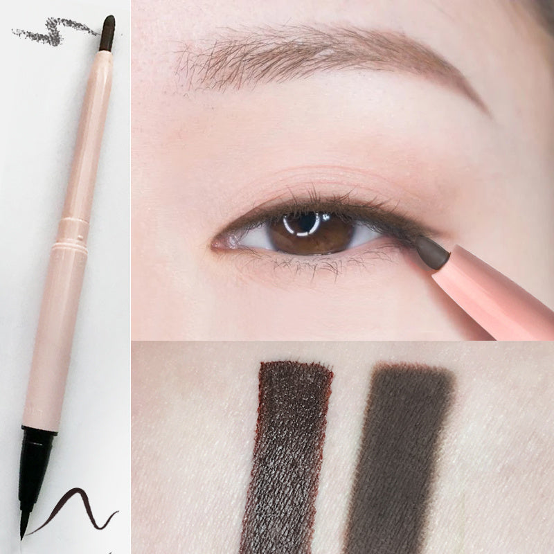 Plain Brown Pencil Type Hard Tip Glue Pen Eyeliner Liquid Eyeliner Is Not Smudged and Waterproof