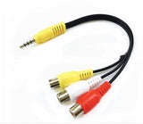 3.5Mm Female To Rca Yellow-White-Red Video Cable, 18Mm Extension Head 3.5 One-Point Three Av Cable Female Lotus Audio Cable