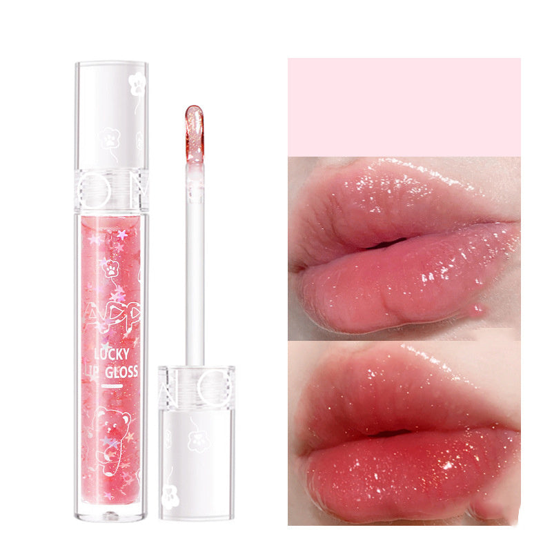 Star Diamond Crystal Lip Gloss Lip Glaze Transparent Jelly Lip Band Shine Moisturizing Girl Toot