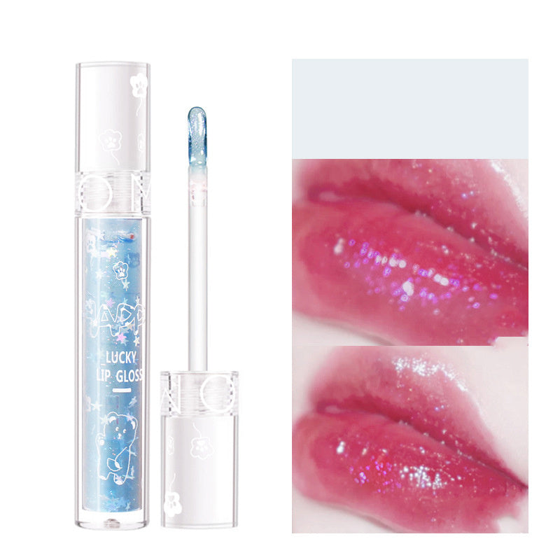 Star Diamond Crystal Lip Gloss Lip Glaze Transparent Jelly Lip Band Shine Moisturizing Girl Toot