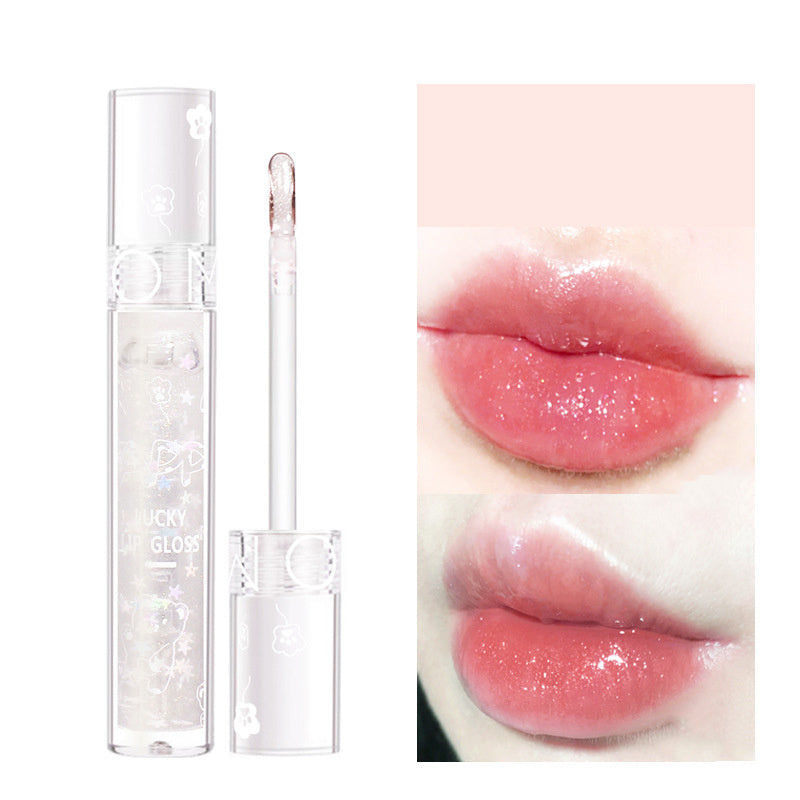 Star Diamond Crystal Lip Gloss Lip Glaze Transparent Jelly Lip Band Shine Moisturizing Girl Toot