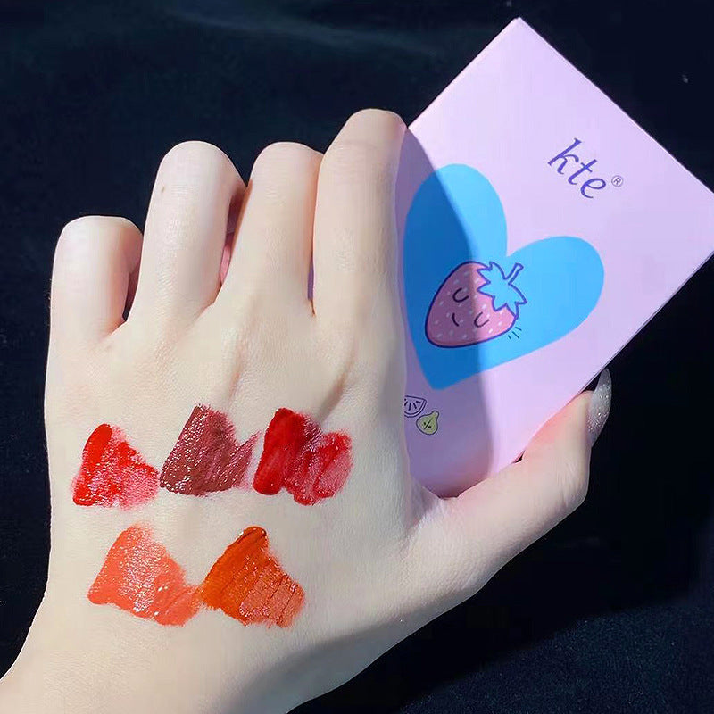 Kte Fruit Xiaoxiaole Lip Glaze Set Velour Mist Student'S Fair Daily Plain White Lipstick