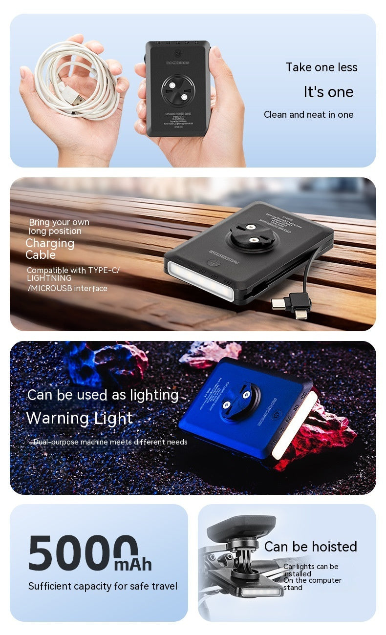 Bicycle Light Power Bank With Cable