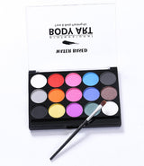 Water based face paint set pallet and brush body art