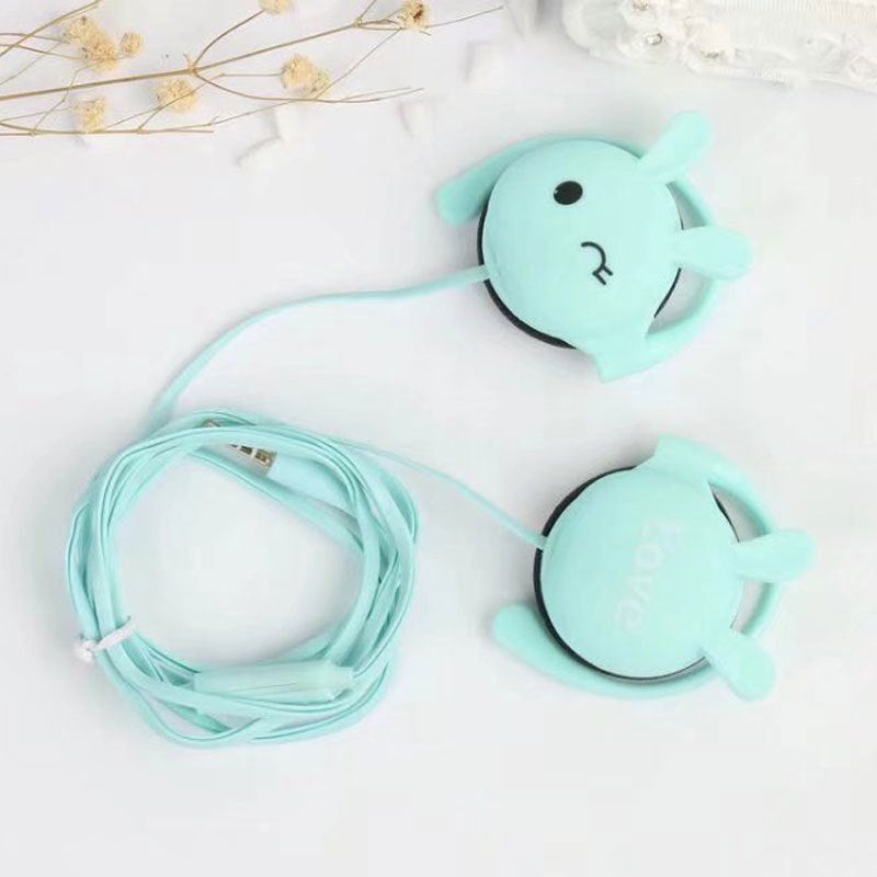 Cartoon sport hanging ear headphones