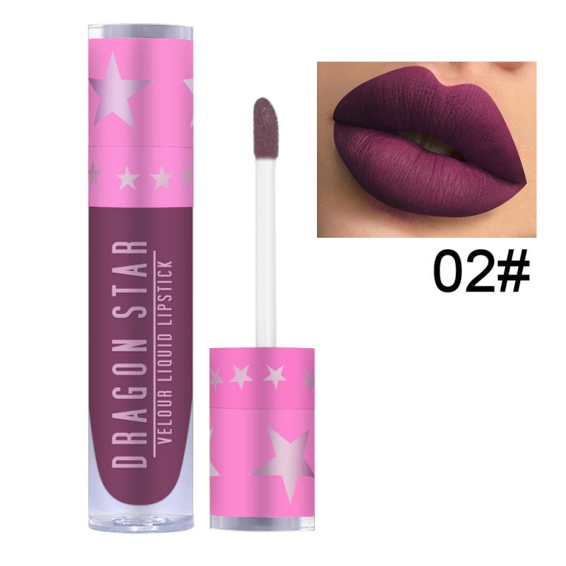 Matte velvet purple black white matte lipstick