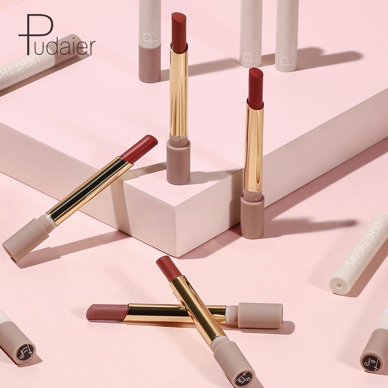 Pudaier16 color cigarette tube lipstick matte matte non-stick cup