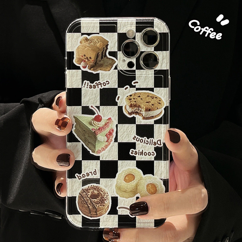 Bread Checkerboard Silicone Phone Case Cover