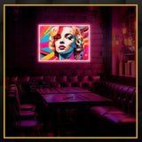 Retro Art Woman UV Neon Sign