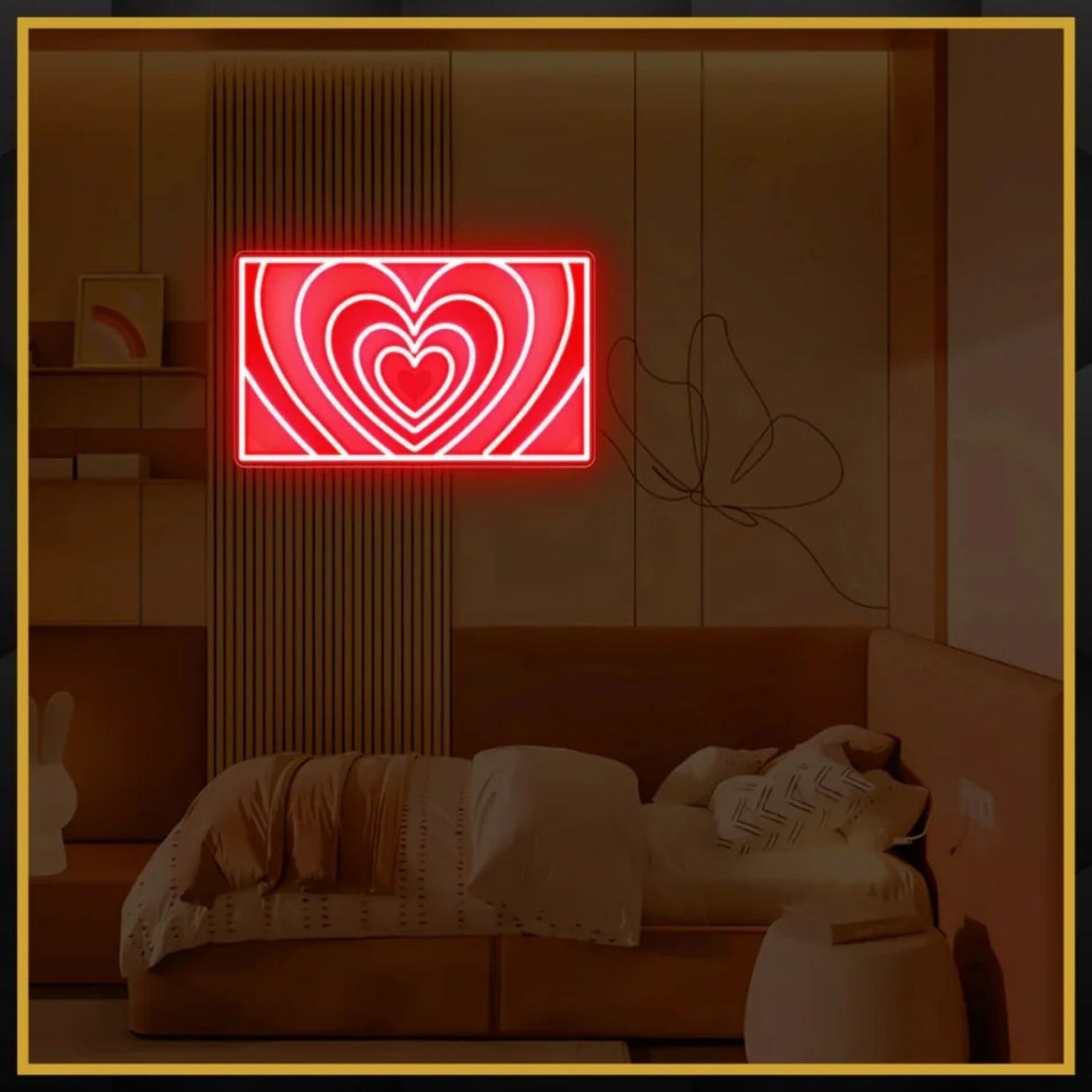 PPG Heart UV Neon Sign