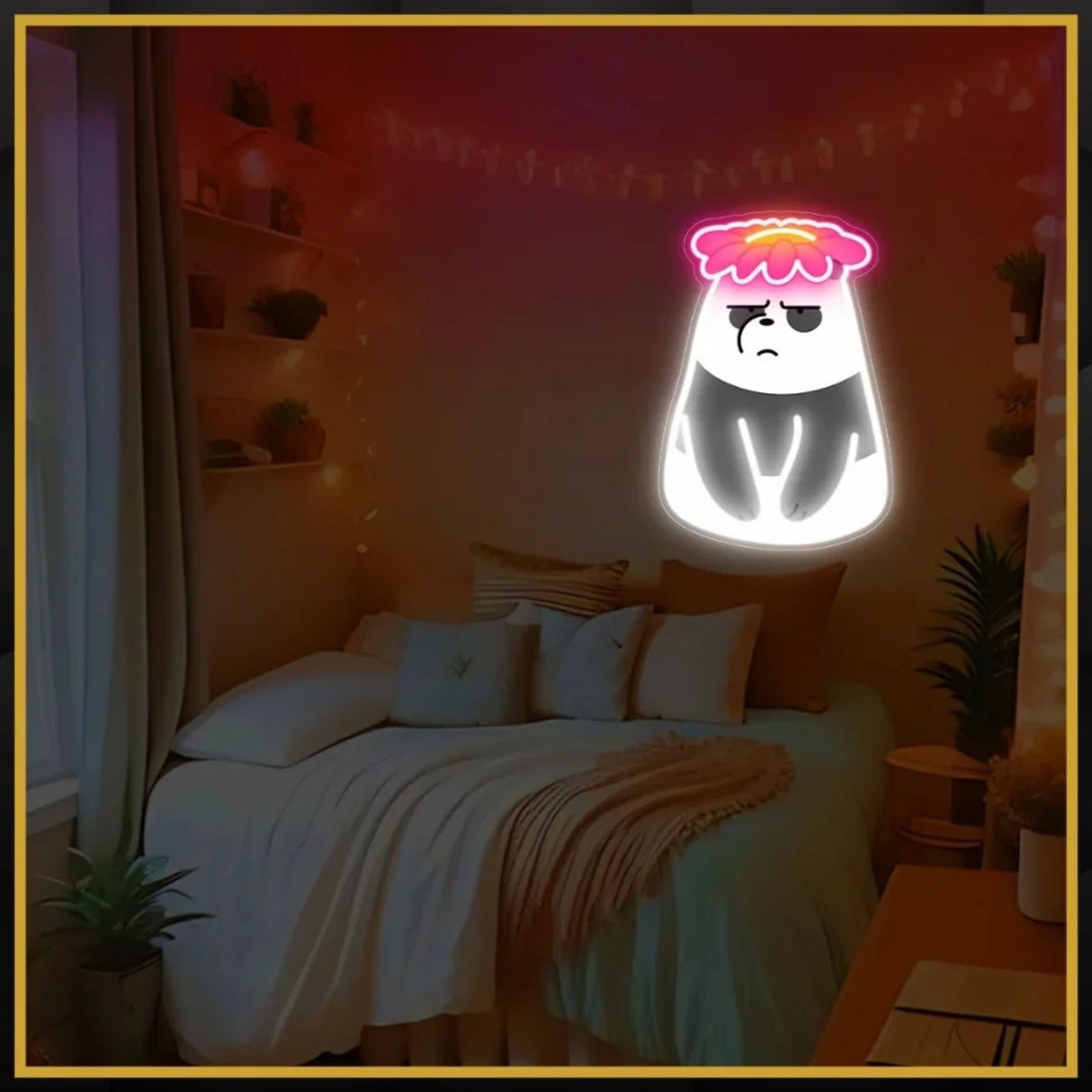 We Bare Bears Panda UV Neon Sign