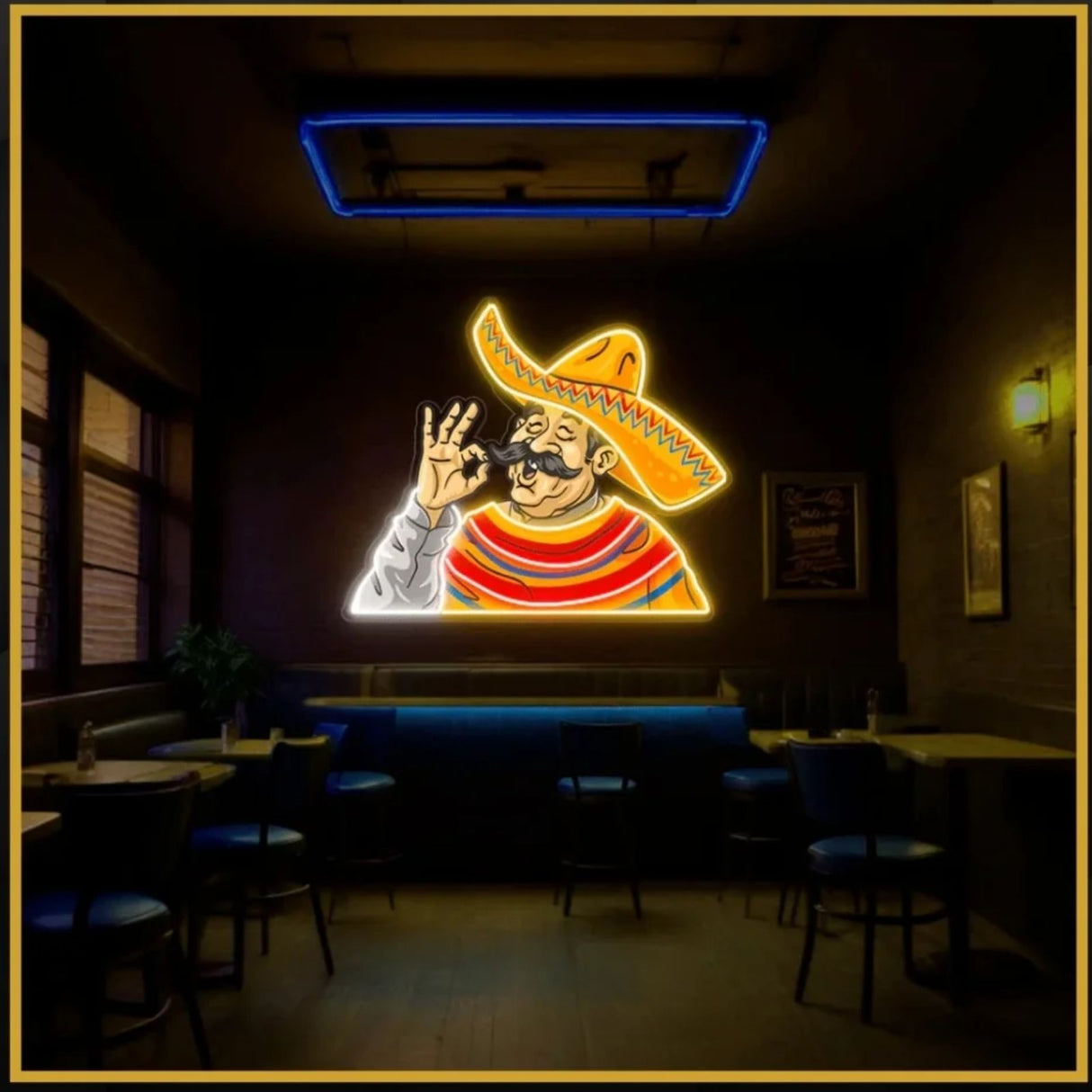 Mexican Man UV Neon Sign