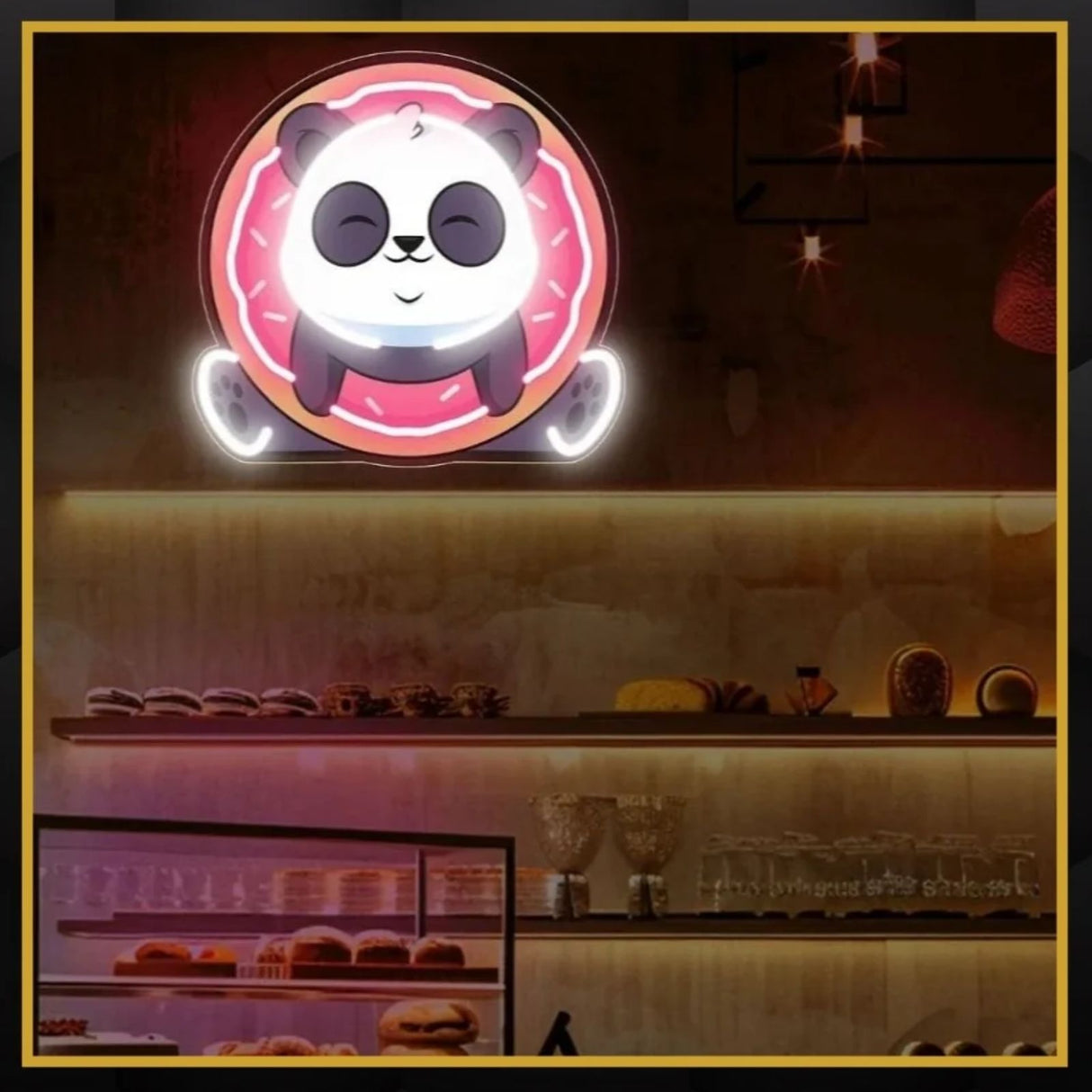 Panda Donut UV Neon Sign