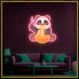 Panda Eating Ramen UV Neon Sign