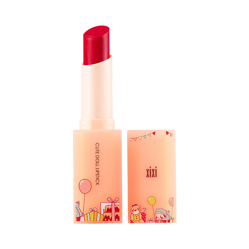 Lipstick Apricot Orange Square Rod Texture Is Clear And Moisturizing Colored And Waterproof