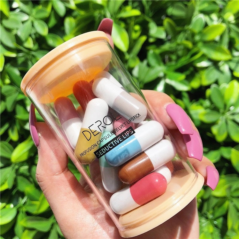 Mini Capsule Lipstick Velvet Canned Pills Student Make Up 16pcs